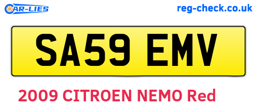 SA59EMV are the vehicle registration plates.