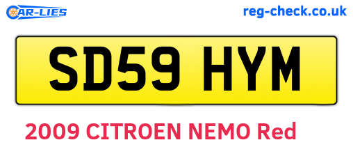 SD59HYM are the vehicle registration plates.