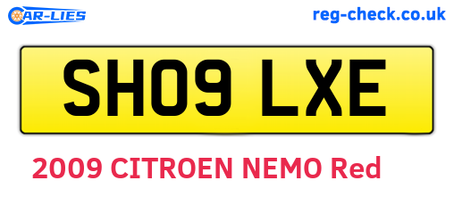 SH09LXE are the vehicle registration plates.
