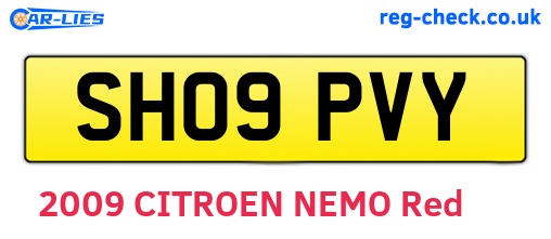 SH09PVY are the vehicle registration plates.