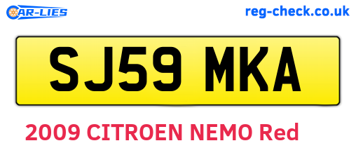 SJ59MKA are the vehicle registration plates.