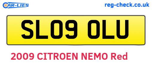 SL09OLU are the vehicle registration plates.