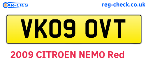 VK09OVT are the vehicle registration plates.