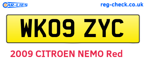 WK09ZYC are the vehicle registration plates.