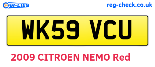 WK59VCU are the vehicle registration plates.