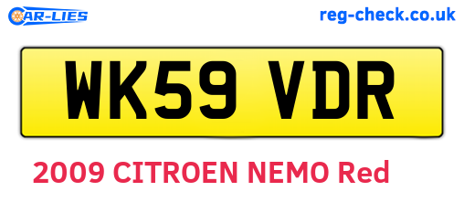 WK59VDR are the vehicle registration plates.
