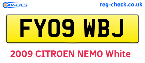 FY09WBJ are the vehicle registration plates.