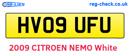 HV09UFU are the vehicle registration plates.