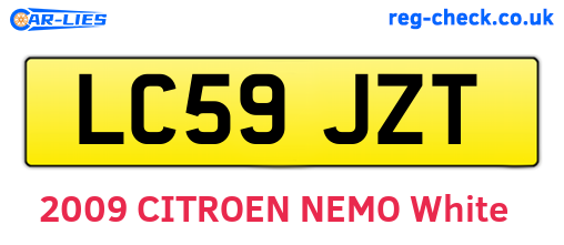 LC59JZT are the vehicle registration plates.