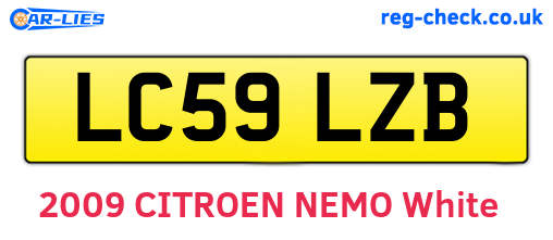 LC59LZB are the vehicle registration plates.