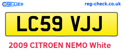LC59VJJ are the vehicle registration plates.