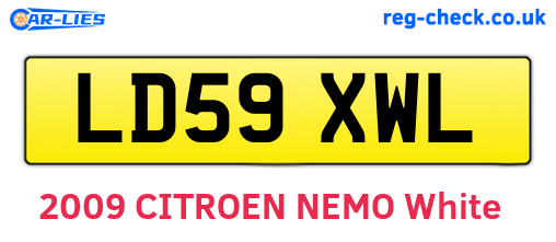 LD59XWL are the vehicle registration plates.