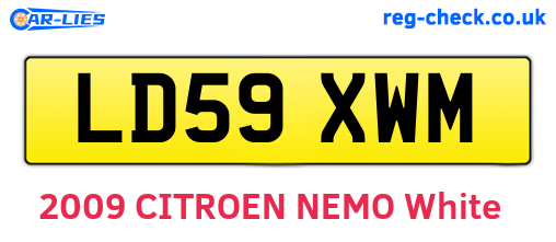 LD59XWM are the vehicle registration plates.