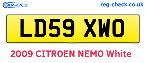LD59XWO are the vehicle registration plates.