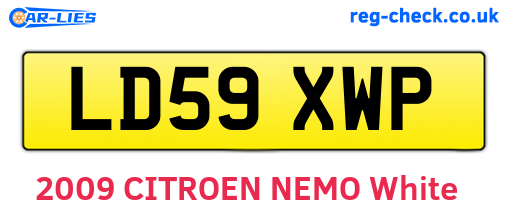LD59XWP are the vehicle registration plates.