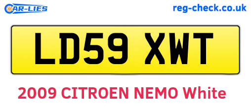 LD59XWT are the vehicle registration plates.