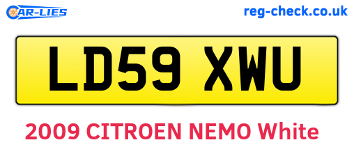 LD59XWU are the vehicle registration plates.