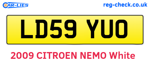 LD59YUO are the vehicle registration plates.