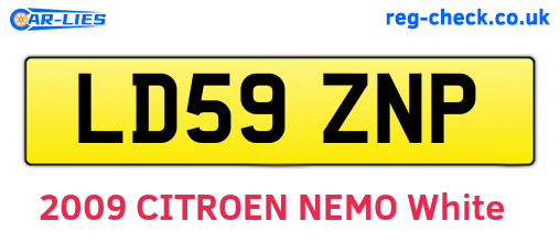 LD59ZNP are the vehicle registration plates.