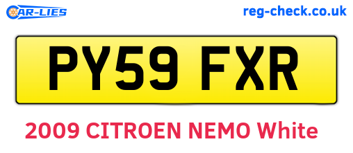 PY59FXR are the vehicle registration plates.
