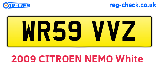 WR59VVZ are the vehicle registration plates.
