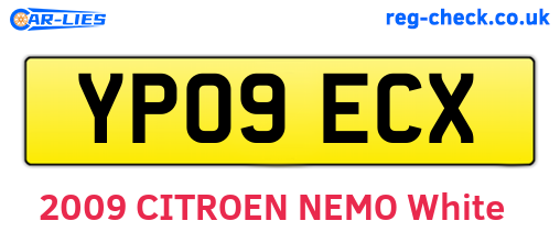 YP09ECX are the vehicle registration plates.