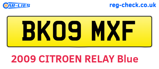 BK09MXF are the vehicle registration plates.