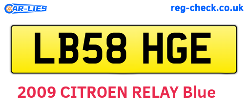LB58HGE are the vehicle registration plates.
