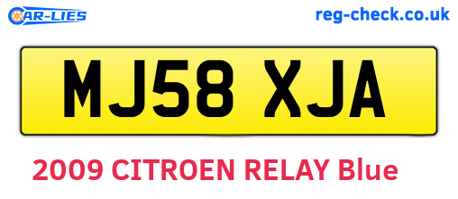 MJ58XJA are the vehicle registration plates.