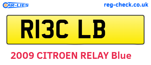 R13CLB are the vehicle registration plates.