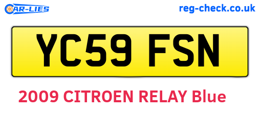 YC59FSN are the vehicle registration plates.
