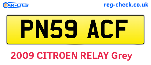 PN59ACF are the vehicle registration plates.