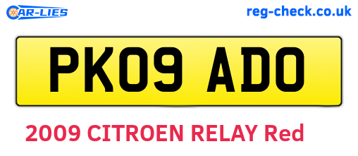 PK09ADO are the vehicle registration plates.