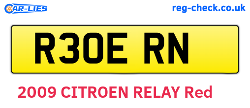 R30ERN are the vehicle registration plates.