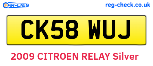 CK58WUJ are the vehicle registration plates.