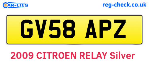 GV58APZ are the vehicle registration plates.