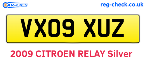 VX09XUZ are the vehicle registration plates.