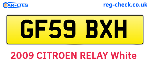GF59BXH are the vehicle registration plates.