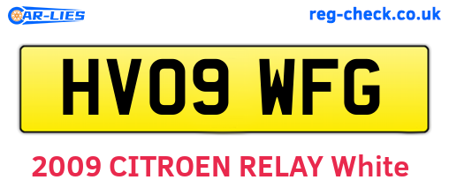 HV09WFG are the vehicle registration plates.