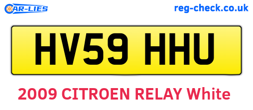 HV59HHU are the vehicle registration plates.