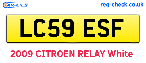 LC59ESF are the vehicle registration plates.