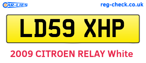 LD59XHP are the vehicle registration plates.