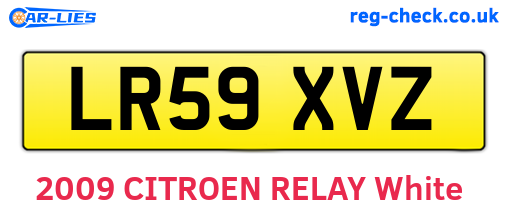 LR59XVZ are the vehicle registration plates.