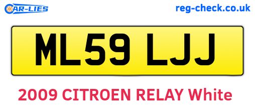 ML59LJJ are the vehicle registration plates.