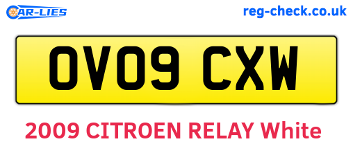 OV09CXW are the vehicle registration plates.