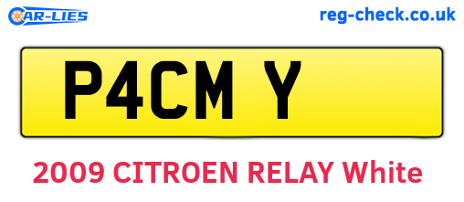 P4CMY are the vehicle registration plates.