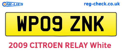 WP09ZNK are the vehicle registration plates.