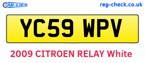 YC59WPV are the vehicle registration plates.