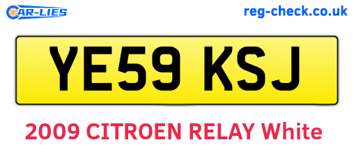 YE59KSJ are the vehicle registration plates.
