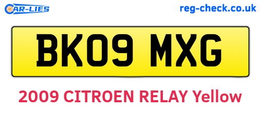 BK09MXG are the vehicle registration plates.